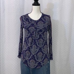 🌟Host Pick✨Lucky Brand-Tile Paisley Henley